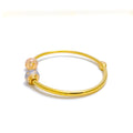 gold-Multi Tone Open Bangle Bracelet 