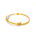 gold-White Gold Spiral Bangle Bracelet 