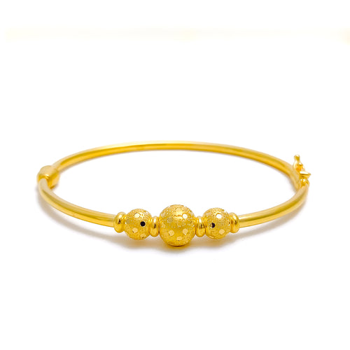 gold-Decorative Dotted Trio Bangle Bracelet 