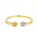 gold-Bright White Gold Accented Bangle Bracelet 