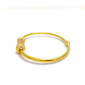 gold-Ornate Shimmering Open Bangle Bracelet