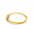 gold-Stately Striking Two Tone Bangle Bracelet