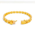 21k-gold-Timeless Chain CZ Bangle Bracelet 