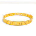 21k-gold-Impressive Roman Number Bangle Bracelet