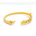21k-gold-Upscale Geometric CZ Bangle Bracelet 