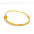 21k-gold-Fancy Dual Tone CZ Bangle Bracelet 