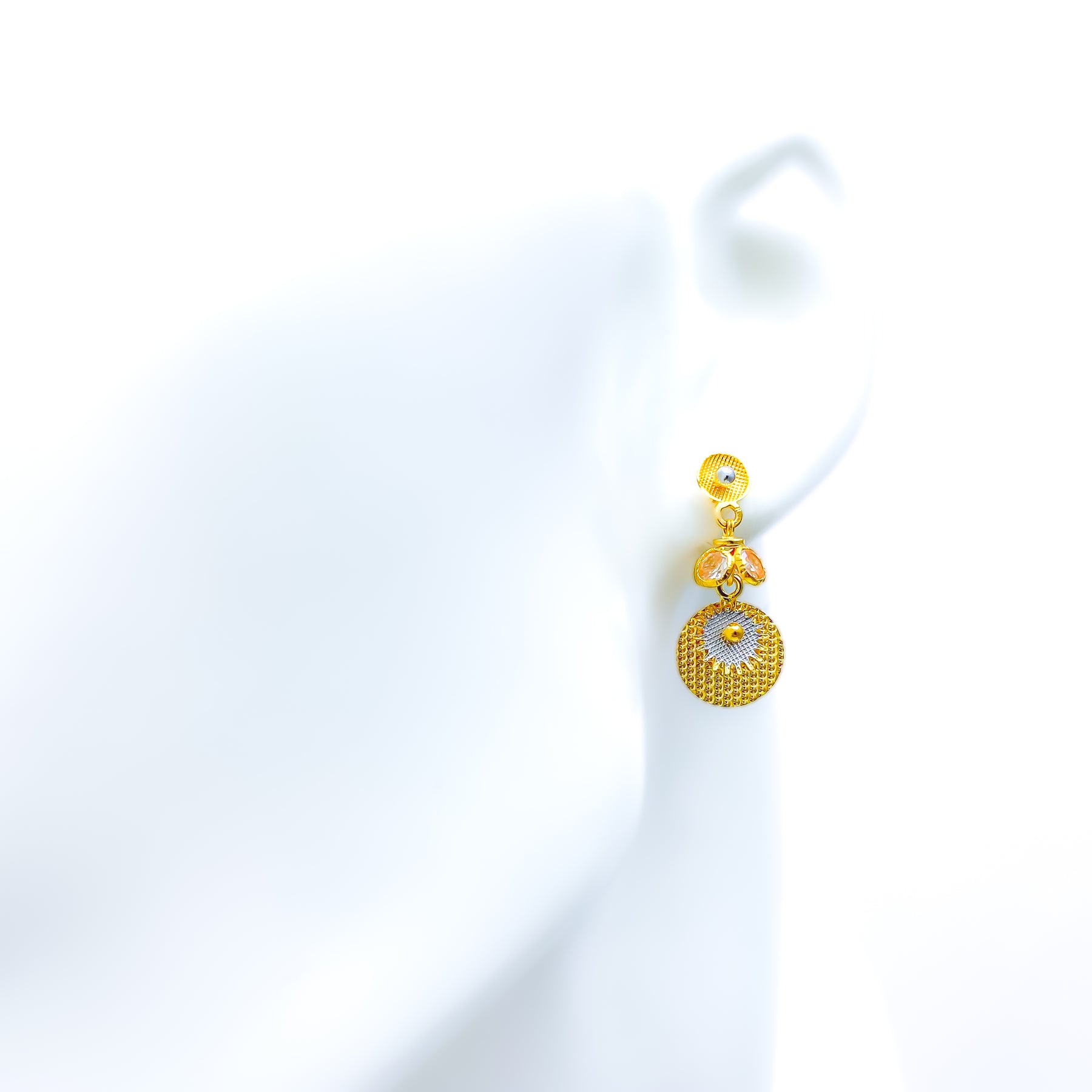 Hashtag Design 14k Yellow Gold Earrings, Large Stylish Hallow Bar 14ct -  Ruby Lane