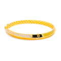 21k-gold-Iconic Alternating CZ Bangle Bracelet   