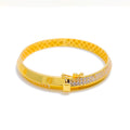 21k-gold-Iconic Alternating CZ Bangle Bracelet   