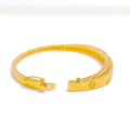 21k-gold-Glistening Alternating Striped CZ Bangle Bracelet 