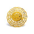 22k-gold-Grand Open Flower Beaded Ring