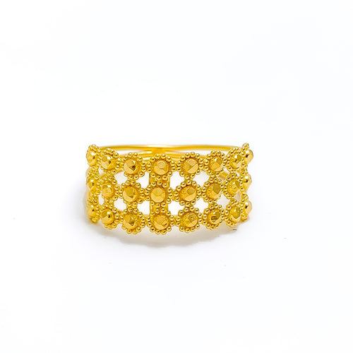 22k-gold-Lovely Triple Layered Flower Ring