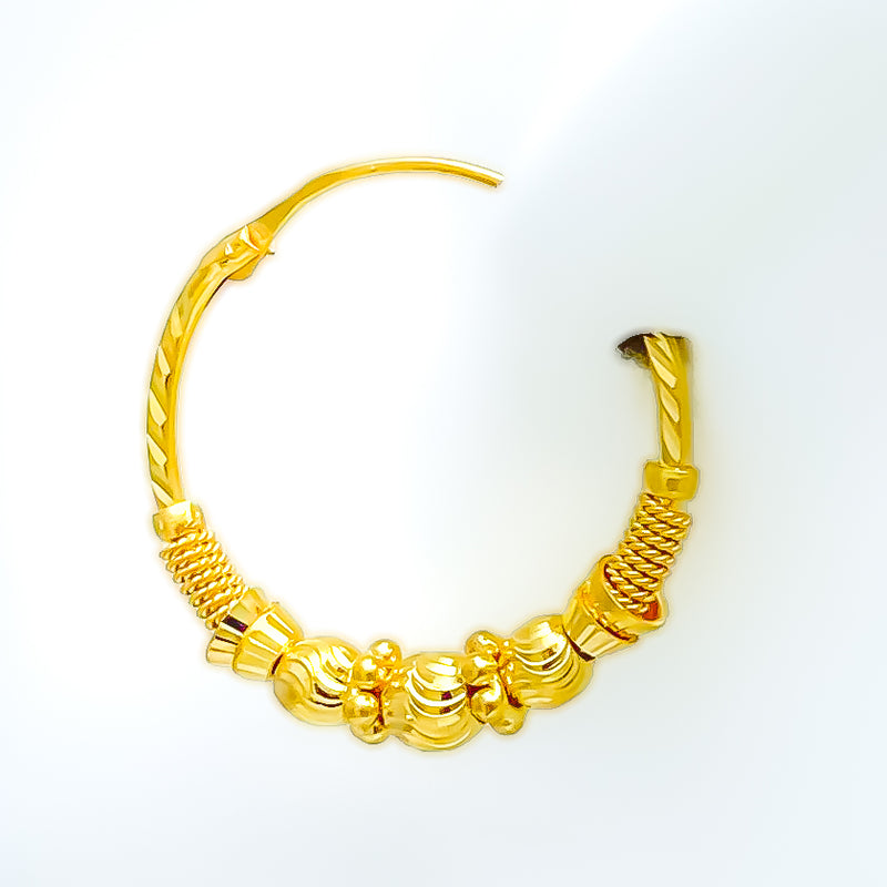 22k-gold-Classic Triple Orb Bali Earrings