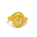 22k-gold-Classy Beaded Flower Ring