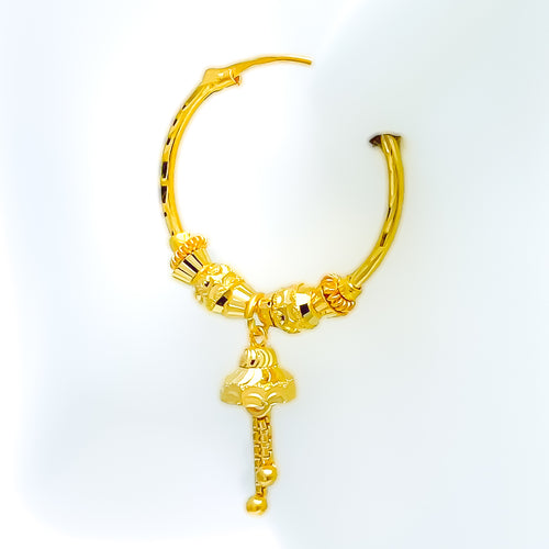 22k-gold-Elegant Dangling Bali Earrings