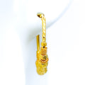 22k-gold-Delightful Alternating Bali Earrings