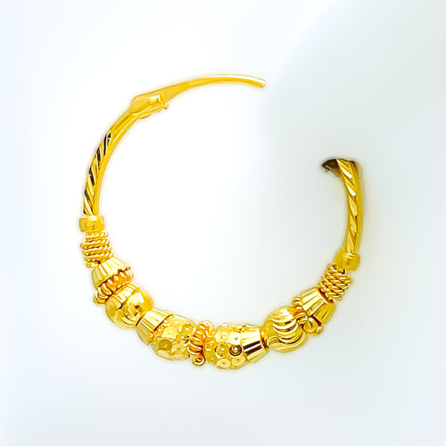 22k-gold-Delightful Alternating Bali Earrings