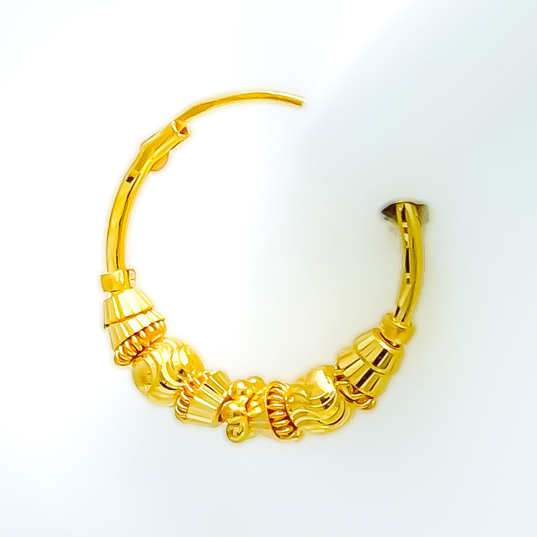 22k-gold-Graceful Striped Bali Earrings