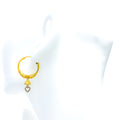 22k-gold-Intricate Hanging Heart Bali Earrings