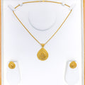 Elegant Pear Drop 22k Gold Pendant Set