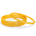Traditional Engraved Striped 21k Gold Bangles