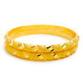 Special Textured Glowing 21k Gold Bangles