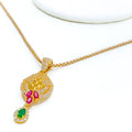 22k-gold-Upscale Colorful CZ Pendant