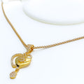 22k-gold-Dangling Dual Heart CZ Pendant 