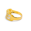 22k-gold-Attractive Alternating Two Tone Striped Ring 