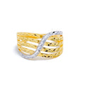 22k-gold-Glistening Faceted White Gold Accented Ring 