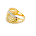 22k-gold-Glistening Faceted White Gold Accented Ring 