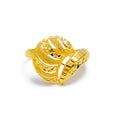 22k-gold-Ritzy Asymmetrical Textured Ring 