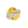 22k-gold-Reflective Netted Two Tone Ring