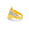 22k-gold-Reflective Netted Two Tone Ring