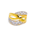 22k-gold-Posh Netted Layered Ring