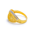 22k-gold-Majestic Flowy Dual Finish Ring 