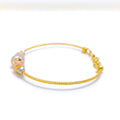 22k-gold-Striped Alternating Bangle Bracelet  