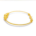 22k-gold-Stately Striped Bangle Bracelet  
