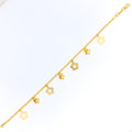 Flowers + Stars Charm 22k Gold Bracelet