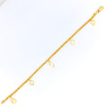 Stylish Rope Chain Charm 22k Gold Bracelet