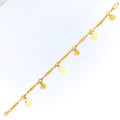Elevated Floral Charm 22k Gold Bracelet
