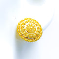 22k-gold-Majestic Dotted Flower Earrings 