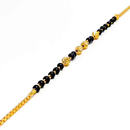 22k-gold-Chic Black Bead Baby Bracelet 
