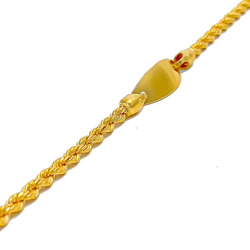 22k-gold-Dressy Rope Chain Baby Bracelet