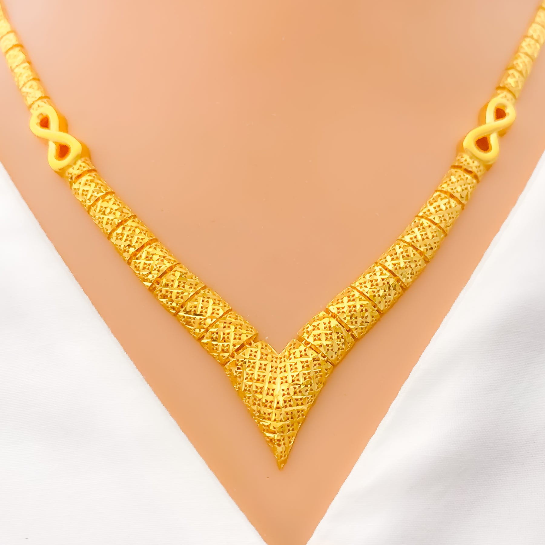 CZ V-Shaped Set Pendant Necklace