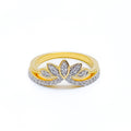 18k-gold-Stunning Floral Diamond Crown Ring 