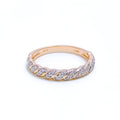 18k-gold-Twisted Rose Gold Diamond Ring 