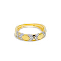 18k-gold-Glossy Slender Cross Diamond Ring 