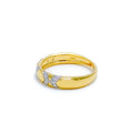 18k-gold-Glossy Slender Cross Diamond Ring 