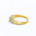 18k-gold-Sleek Striped Diamond Ring 